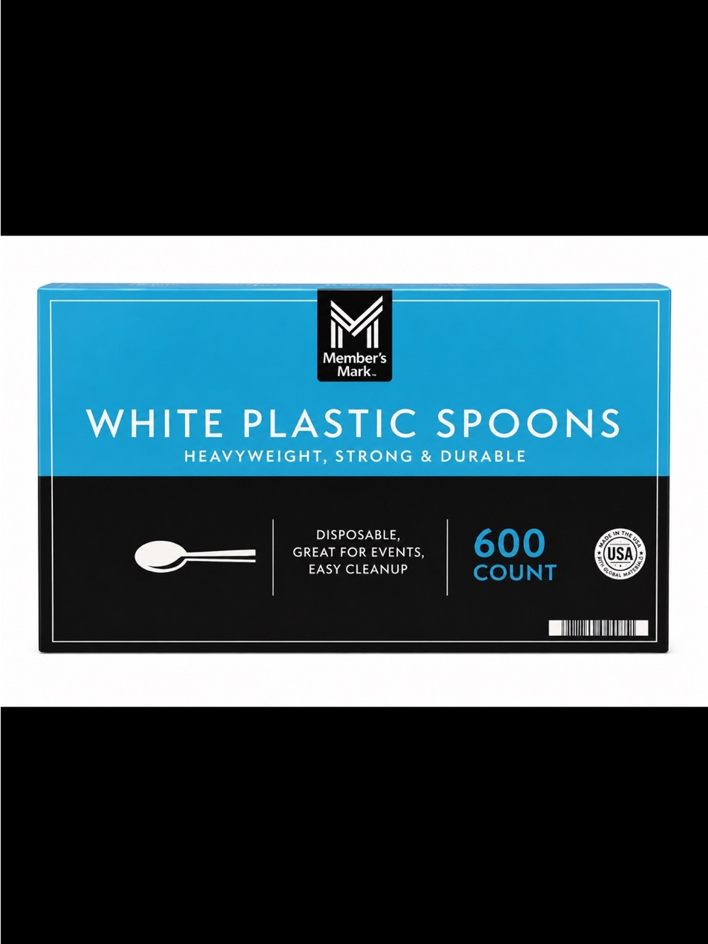 White Plastic Spoons - 600 Count